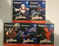 SDCC 2025 Magic The Gathering (MTG) x Spiderman Complete Welcome Deck Set (5) - Image 1