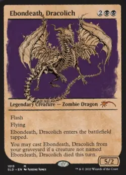 [1x] Ebondeath, Dracolich (1014) - Foil Near Mint, English Secret Lair MTG Magic - Image 1