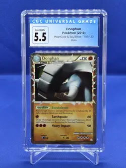 Pokemon HeartGold & SoulSilver Donphan Prime 107/123 CGC Excellent+ 5.5 - Image 1