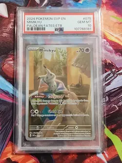 Mimikyu SVP075 Black Star Promo Paldean Fates Full Art Holo Pokemon TCG PSA 10 - Image 1