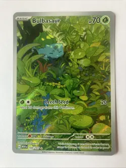 Pokemon Bulbasaur 166/165 Illustration Rare Full Art Holo Scarlet & Violet 151 - Image 1