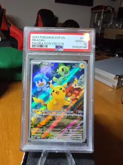 Pokemon Pikachu 027 Scarlet & Violet Promo Holo ETB PSA 10 - Image 1