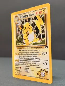 Lt. Surge’s Raichu 11/132 Unlimited Holo Rare - Pokemon TCG - Gym Challenge LP - Image 3