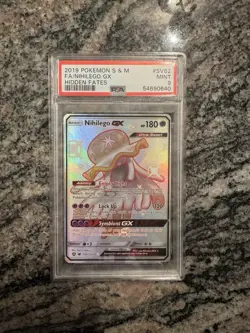 Pokemon English Nihilego GX SV62/SV94 Shiny Vault Hidden Fates PSA 9 - Image 1