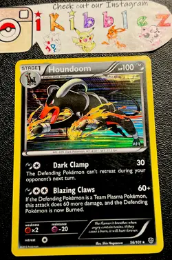 Houndoom 56/101 LP Holo Rare Rainbow Foil Pokemon Card. Free Tracked Shipping! - Image 1