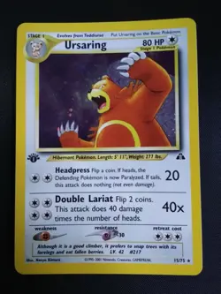 Ursaring 15/75 1st Edition Neo Discovery Holo Pokemon Card 2001 WOTC Vintage NM - Image 1