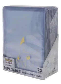 POKEMON PIKACHU ULTRA PRO TOPLOADER & PENNY SLEEVES 25 CT COMBO PACK NEW SEALED - Image 1