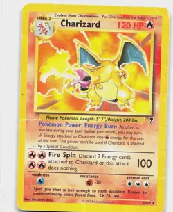 Charizard (WotC Legendary Collection) 3/110 Rare Deck Exclusives Pokemon Damaged - Image 1