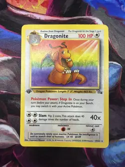 Pokemon TCG Dragonite Fossil First Edition Non Holo 19/62 HP - Image 1