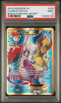 2015 Pokemon XY BREAKthrough Mewtwo #163/162 PSA 9! - Image 1