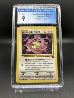 2000 Pokemon Black Star Promo Team Rocket's Meowth 18 CGC 9 PSA BGS - Image 1