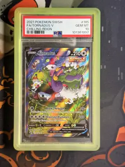 2021 Pokemon SWSH Chilling Reign Tornadus V Alt Alternate Art 185/198 PSA 10 - Image 1