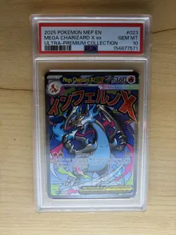 2025 Pokemon MEP EN Mega Charizard X ex PSA 10 (Black Star Promo) Ultra Premium - Image 1