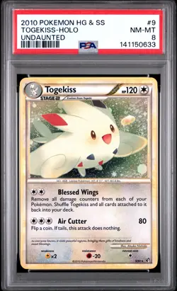 2010 Pokemon Heartgold & Soulsilver Undaunted #9 Togekiss-Holo Undaunted PSA 8 - Image 1