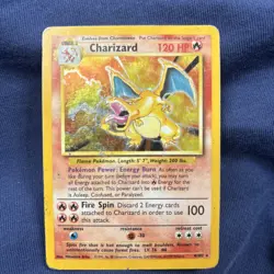 Pokemon TCG Charizard 4/102 Base Set Holo Rare MP/HP - Image 1