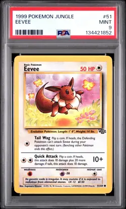 1999 Pokemon Jungle #51 Eevee PSA 9 - Image 1