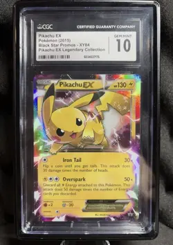 2015 Pokemon Pikachu EX Legendary Collection XY84 Black Star Promo CGC 10 - Image 1