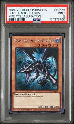 PSA 9 Yugioh Red-Eyes Black Dragon Nike Worlds Promo NKC1-EN002 Collaboration US - Image 1