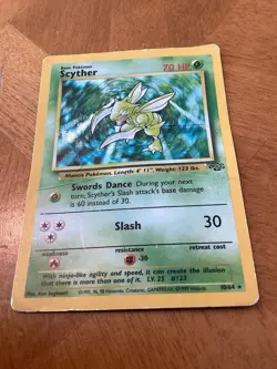 Pokemon TCG Scyther Jungle 10/64 Holo Unlimited Holo Rare Card - Image 1