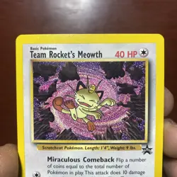 1999 Pokemon Wizards Black Star Promos Team Rocket's Meowth #18 Vintage c425 - Image 2