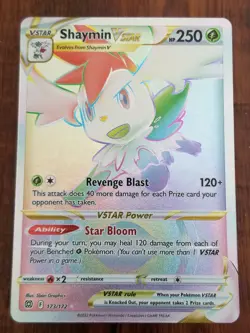 Shaymin VSTAR Pokemon Brilliant Stars Rainbow Rare Card - 173/172 - Image 1