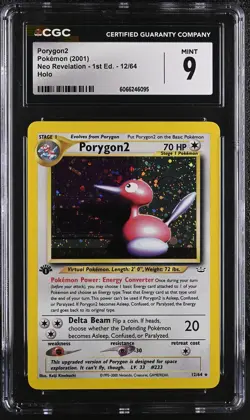 CGC 9 MINT Porygon2 Neo Revelation 1st Edition 12/64 Holo Pokemon Card - Image 1