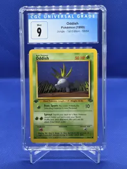 Pokemon Jungle 1st Edition Oddish 58/64 CGC Mint 9 - Image 1