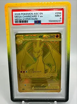 2026 Pokemon Ascended Heroes Mega Charizard Y EX #294 Hyper Rare PSA 9 MINT - Image 1