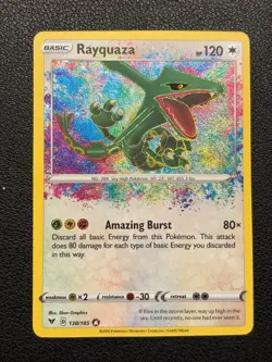 Pokemon Vivid Voltage Rayquaza Amazing Rare Foil Card 138/185 - Image 1