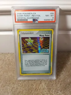 PSA 8 NM-MT 2006 POKEMON EX CRYSTAL GUARDIANS WARP POINT REVERSE HOLO 84/100 - Image 1