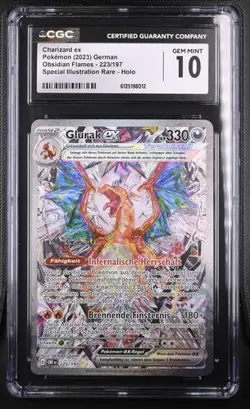 Pokemon Charizard Glurak EX 223/197 Obsidian Flames PSA CGC 10 - Image 1