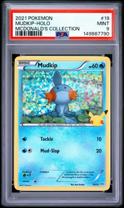 PSA 9 Mudkip Holo 2021 Pokemon McDonald's Collection 25th Anniversary #19 - Image 1