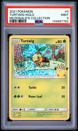 PSA 9 Turtwig Holo 2021 Pokemon McDonald's Collection 25th Anniversary #4 - Image 1