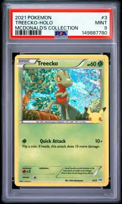 PSA 9 Treecko Holo 2021 Pokemon McDonald's Collection 25th Anniversary #3 - Image 1
