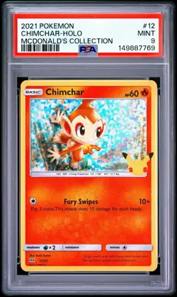 PSA 9 Chimchar Holo 2021 Pokemon McDonald's Collection 25th Anniversary #12 - Image 1