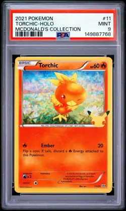 PSA 9 Torchic Holo 2021 Pokemon McDonald's Collection 25th Anniversary #11 - Image 1