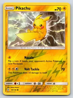 Pikachu 66/236 Common Cosmic Eclipse Pokemon Reverse Holo Lightly Played - Image 1
