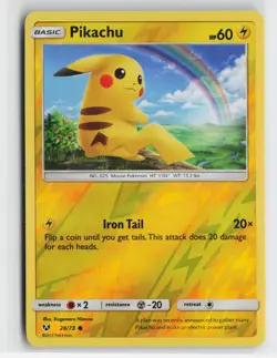 Pikachu 28/73 Common Shining Legends Pokemon Reverse Holo Near Mint - Image 1