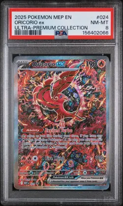 2025 POKEMON MEP ULTRA-PREMIUM COLLECTION #024 ORICORIO EX PSA 8 - Image 1