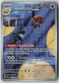 Team Rocket's Orbeetle 198/182 Illustration Rare Destined Rivals Pokemon NM - Image 1