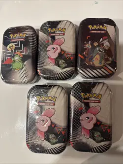 Unova Mini Tin Factory Sealed Pokemon TCG Black Bolt White Flare - LOT OF 5 - Image 1