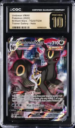 2022 POKEMON BRILLIANT STARS TRAINER GALLERY #TG23 UMBREON CGC 10 PRISTINE - Image 1