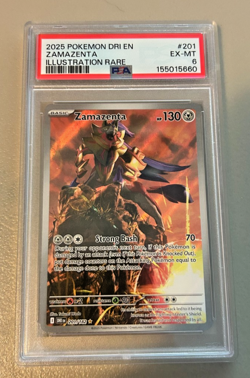 2025 POKEMON DRI EN-DESTINED RIVALS ILLUSTRATION RARE #201 ZAMAZENTA PSA 6 EMint - Image 1