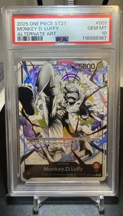 2025 One Piece Starter Deck Monkey.D.Luffy Black and White Alternate Art PSA 10 - Image 1