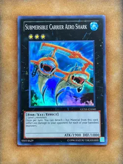 Yugioh Submersible Carrier Aero Shark GENF-EN040 Super Rare NM - Image 1