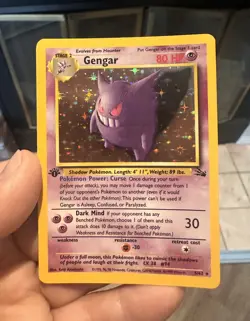 Gengar 1st First Edition Fossil 5/62 Holo Rare Pokemon Card TCG - Image 1