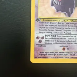 Gengar 1st First Edition Fossil 5/62 Holo Rare Pokemon Card TCG - Image 3