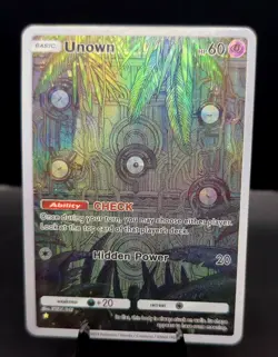 Pokemon TCG Pocket Unown CUSTOM Holofoil Full Art Card With Texture - Image 1