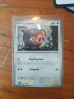 Pokemon TCG Lechonk Reverse Holo Card 154/198 Scarlet & Violet Base Set - Image 1