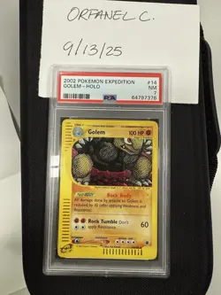 Pokemon 2002 Expedition Golem Holo Card #14/165 PSA-7 NM - Image 1